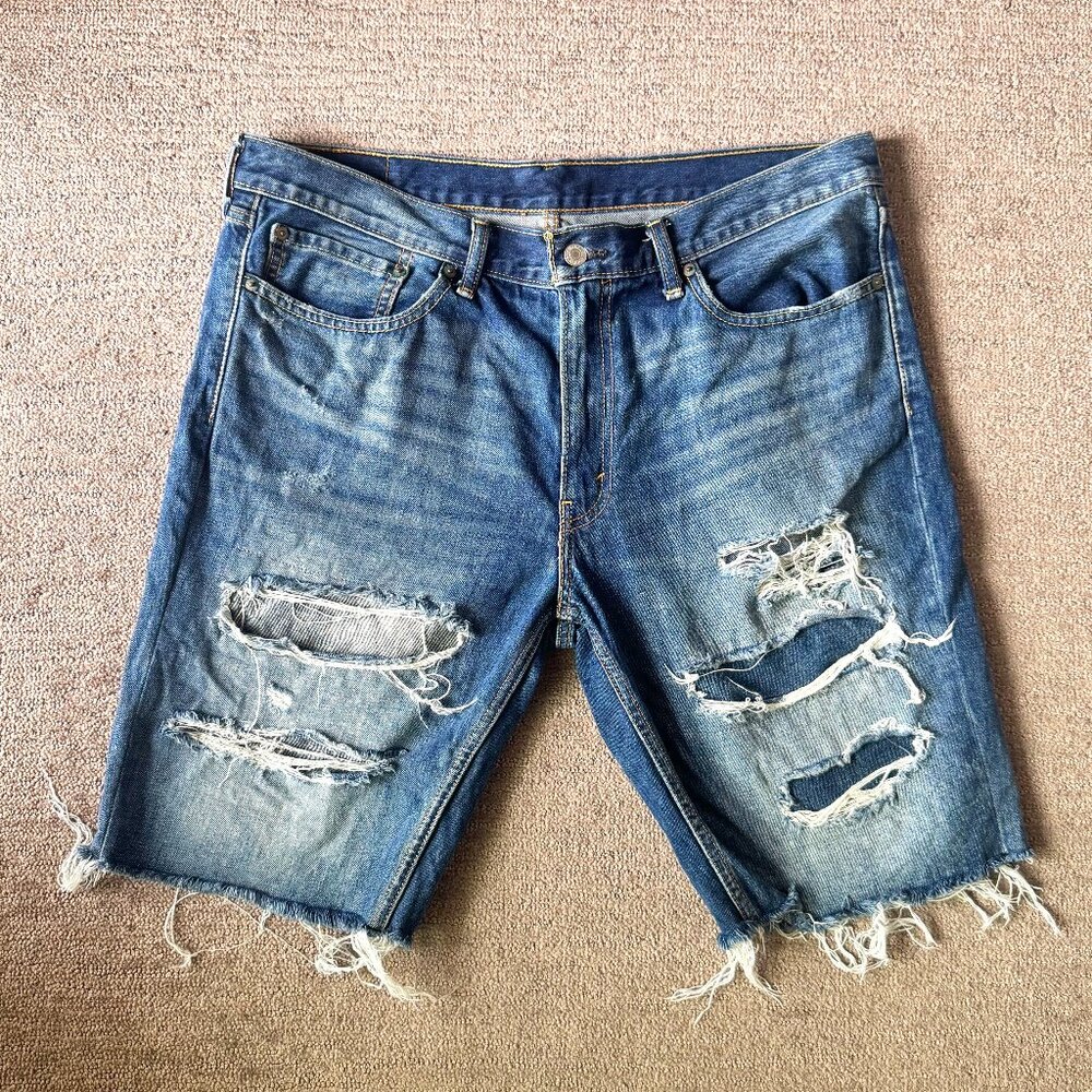 Levi's 511 Distressed Jean Shorts Mens 36